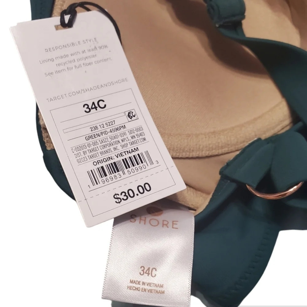 Nwt Shade & Shore Women's Twisted One Shoulder Keyhole Bikini Top 34c — image 6 of 6